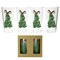 Holiday Tree Glass Tumblers Set of 4 Multicolor for Christmas